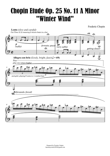 Winter Wind by Chopin - Etude Op. 25 No. 11 in A minor