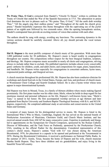 We Praise Thee, O God