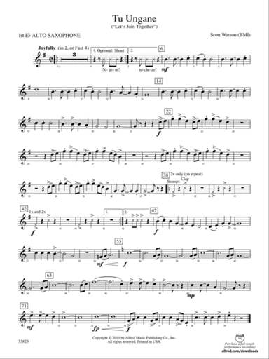 Tu Ungane: E-flat Alto Saxophone