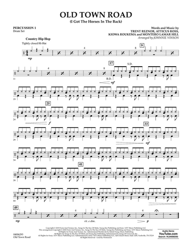 Old Town Road (arr. Johnnie Vinson) - Percussion 1
