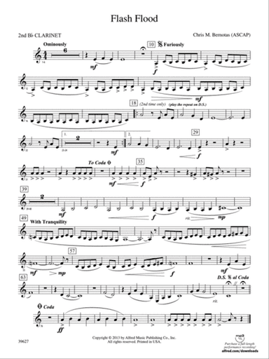 Flash Flood: 2nd B-flat Clarinet