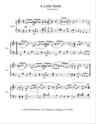A Little Smile - jazzy piano solo