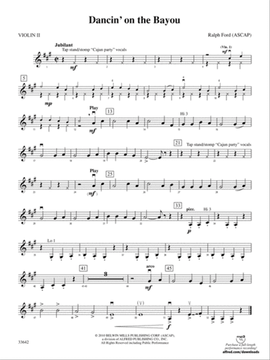 Dancin' on the Bayou: 2nd Violin