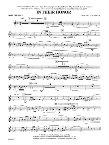 In Their Honor: 2nd B-flat Trumpet