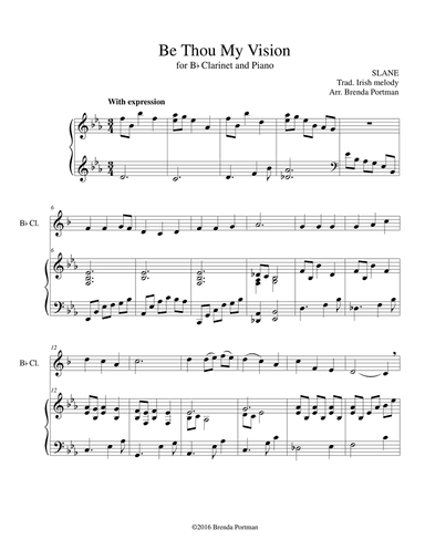 Be Thou My Vision (clarinet/piano), arr. Brenda Portman