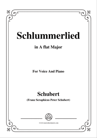 Schubert-Schlummerlied,in A flat Major,Op.24 No.2,for Voice and Piano