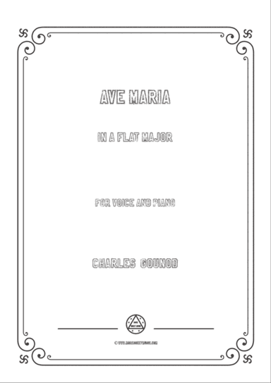 Gounod-Ave Maria in A flat Major,for Voice and Piano