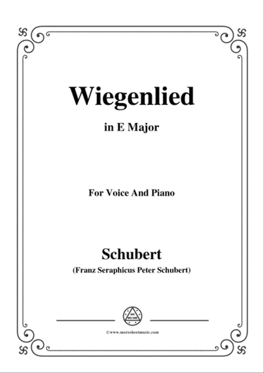 Schubert-Wiegenlied,in E Major,for Voice&Piano