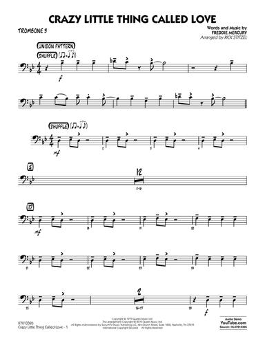 Crazy Little Thing Called Love (arr. Rick Stitzel) - Trombone 3