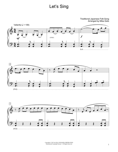Let's Sing (arr. Mika Goto)