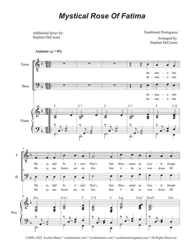 Mystical Rose Of Fatima (Duet for Tenor and Bass solo)