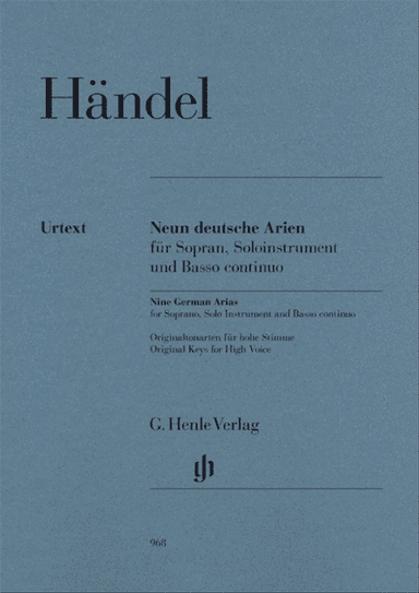 9 German Arias Soprano/Instr/Basso Continuo