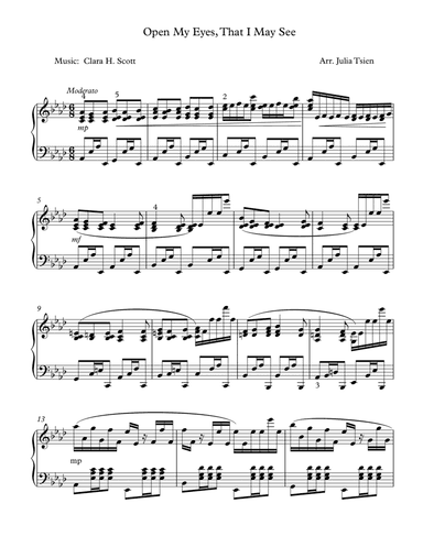 Open My Eye, That I May See, piano solo