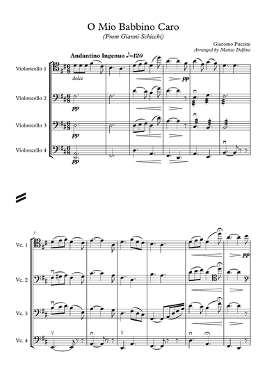 O Mio Babbino Caro (Cello Quartet)