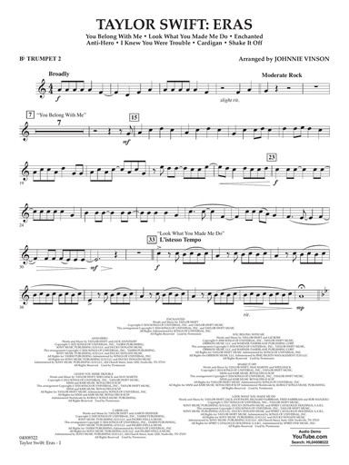 Taylor Swift: Eras (arr. Johnnie Vinson) - Bb Trumpet 2