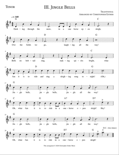 Jingle Bells for Tenor Voice