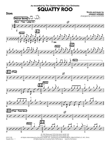 Squatty Roo (arr. John Clayton) - Drums