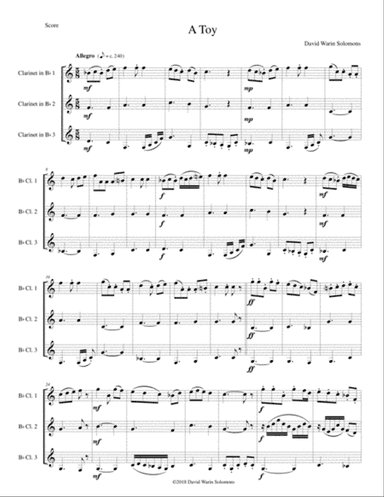 A Toy for clarinet trio (3 B flats)