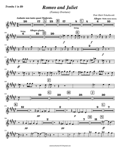 Romeo and Juliet (Fantasy Overture) Tchaikovsky Trumpet 1 in Bb
