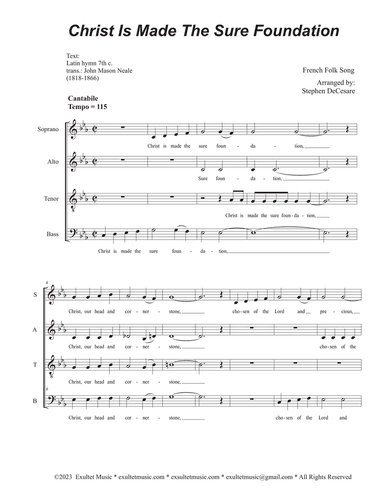 Christ Is Made The Sure Foundation (Vocal Quartet - (SATB)