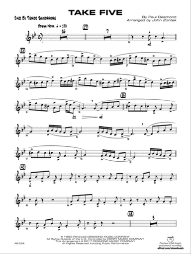 Take Five: 2nd B-flat Tenor Saxophone