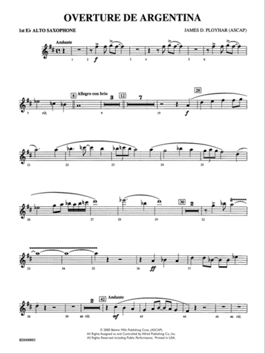 Overture de Argentina: E-flat Alto Saxophone