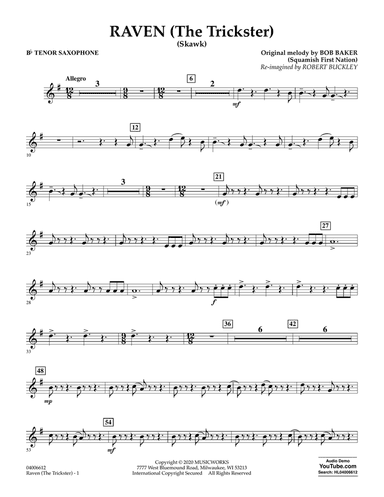 Raven (The Trickster) (arr. Robert Buckley) - Bb Tenor Saxophone
