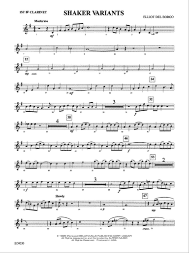 Shaker Variants: 1st B-flat Clarinet