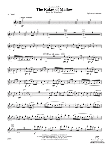 The Rakes of Mallow (from the Irish Suite): Oboe