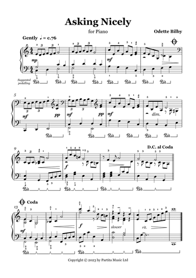 Asking Nicely (Piano Solo Grade 3-4)