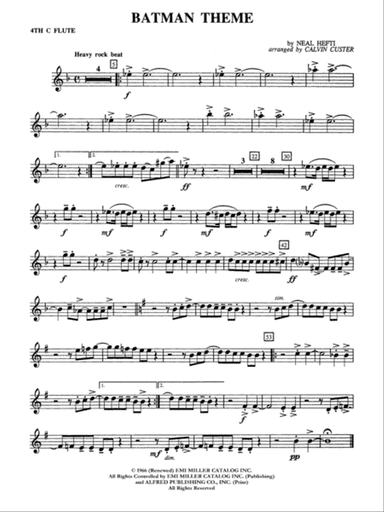 Batman Theme (from the Original TV Series): 4th Flute