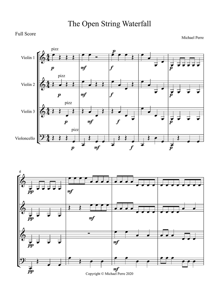 The Open String Waterfall (3 violins and cello)