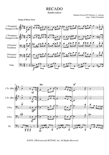 The Gift! (recado Bossa Nova) - Score Only