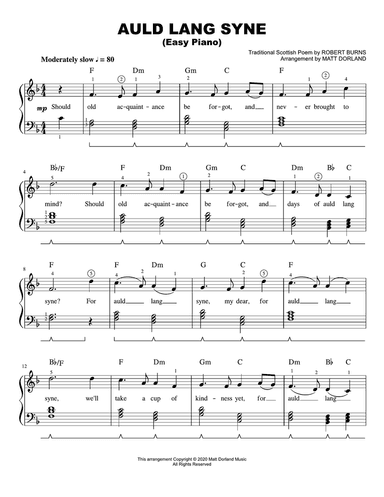 Auld Lang Syne (Easy Piano)