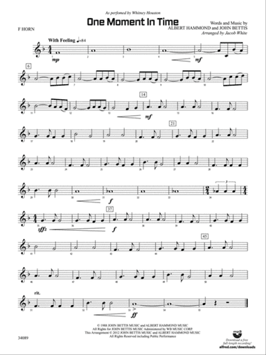 One Moment in Time: 1st F Horn