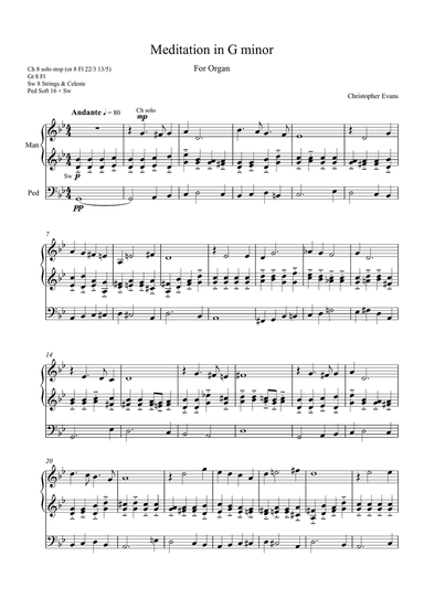 Meditation in G minor for Organ