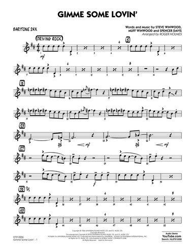 Gimme Some Lovin' - Baritone Sax