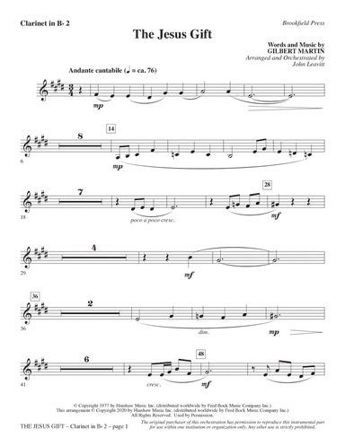 The Jesus Gift (arr. John Leavitt) - Bb Clarinet 2