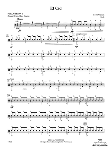 El Cid: 1st Percussion