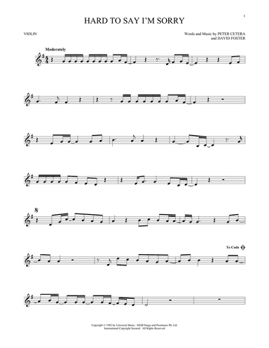 Hard To Say I'm Sorry