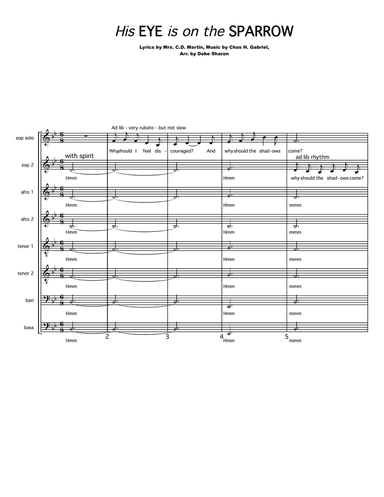 His Eye Is On The Sparrow