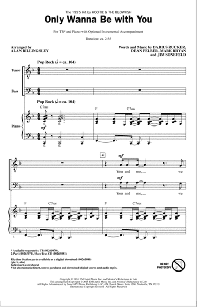 Only Wanna Be With You (arr. Alan Billingsley)