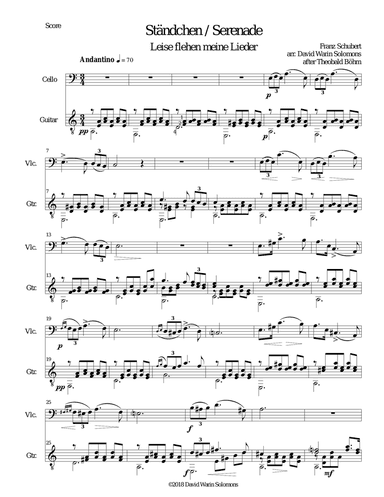 Ständchen (Serenade) (after Theobald Böhm) for cello and guitar