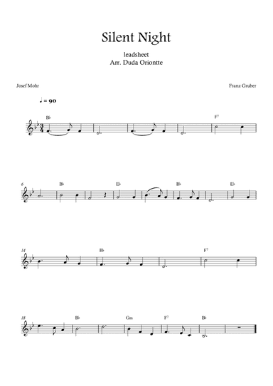Silent Night (Bb major - leadsheet - no lyrics)