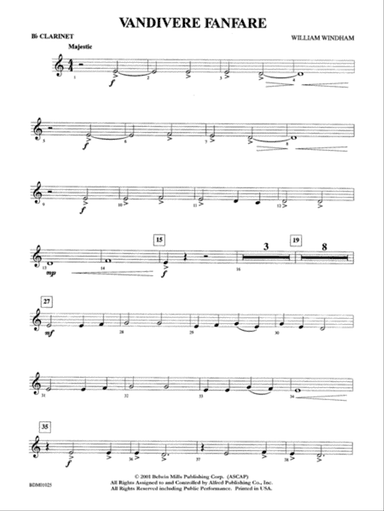 Vandivere Fanfare: 1st B-flat Clarinet