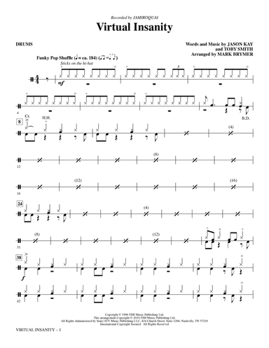 Virtual Insanity (arr. Mark Brymer) - Drums