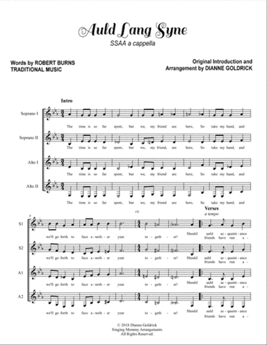 Auld Lang Syne, SSAA a cappella