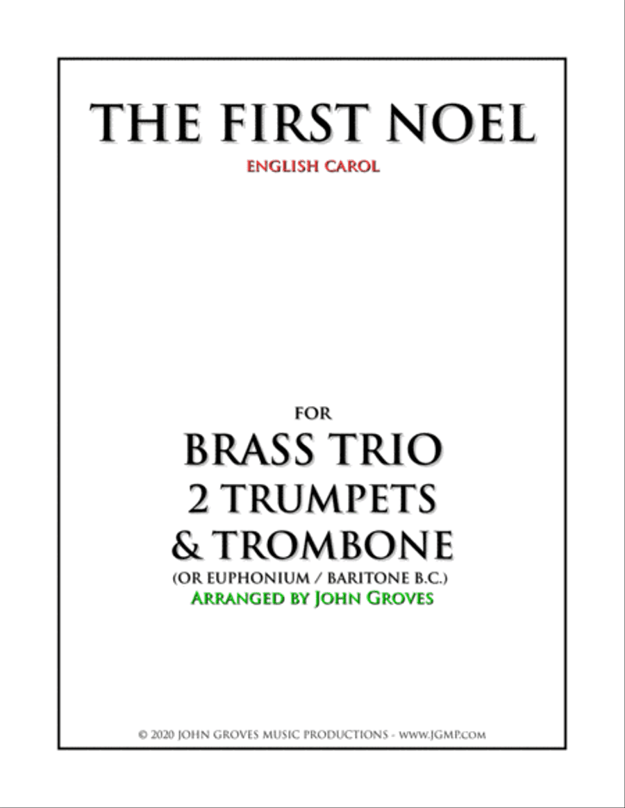The First Noel - 2 Trumpet & Trombone (Brass Trio)