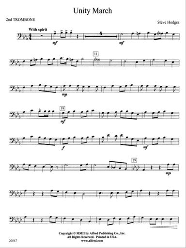 Unity March: 2nd Trombone