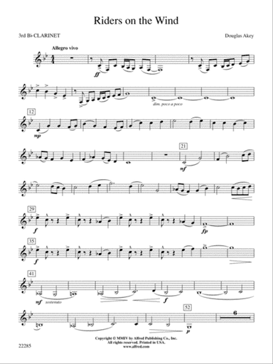 Riders on the Wind: 3rd B-flat Clarinet